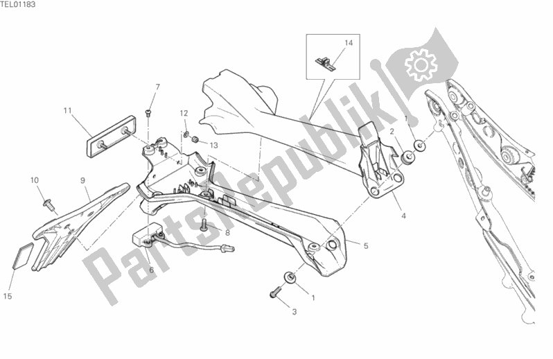 All parts for the 21a - Plate Holder of the Ducati Superbike Panigale V4 S Thailand 1100 2019